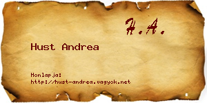 Hust Andrea névjegykártya